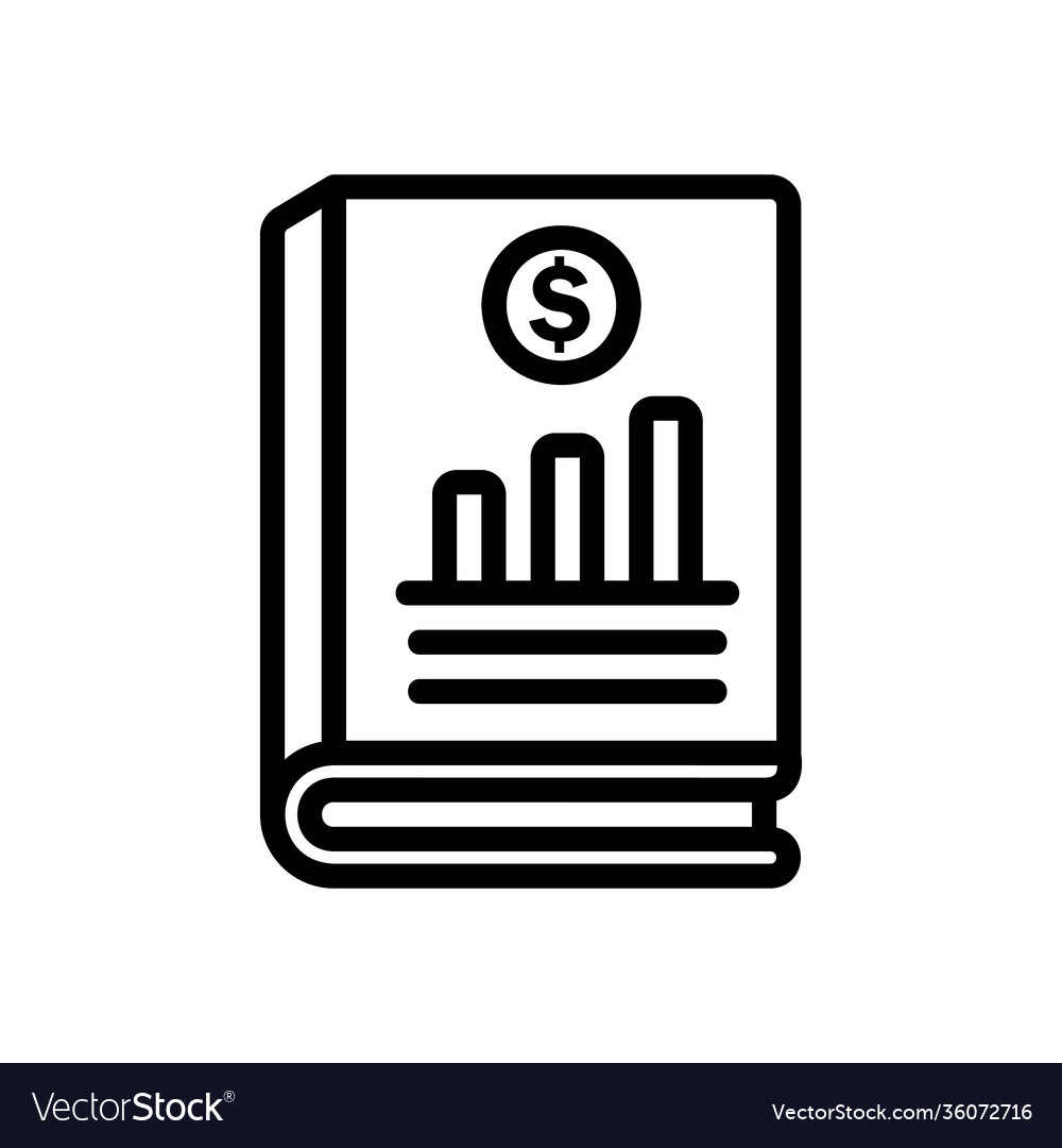 Finance Book Icon In Line Style About Marketing Vector Image