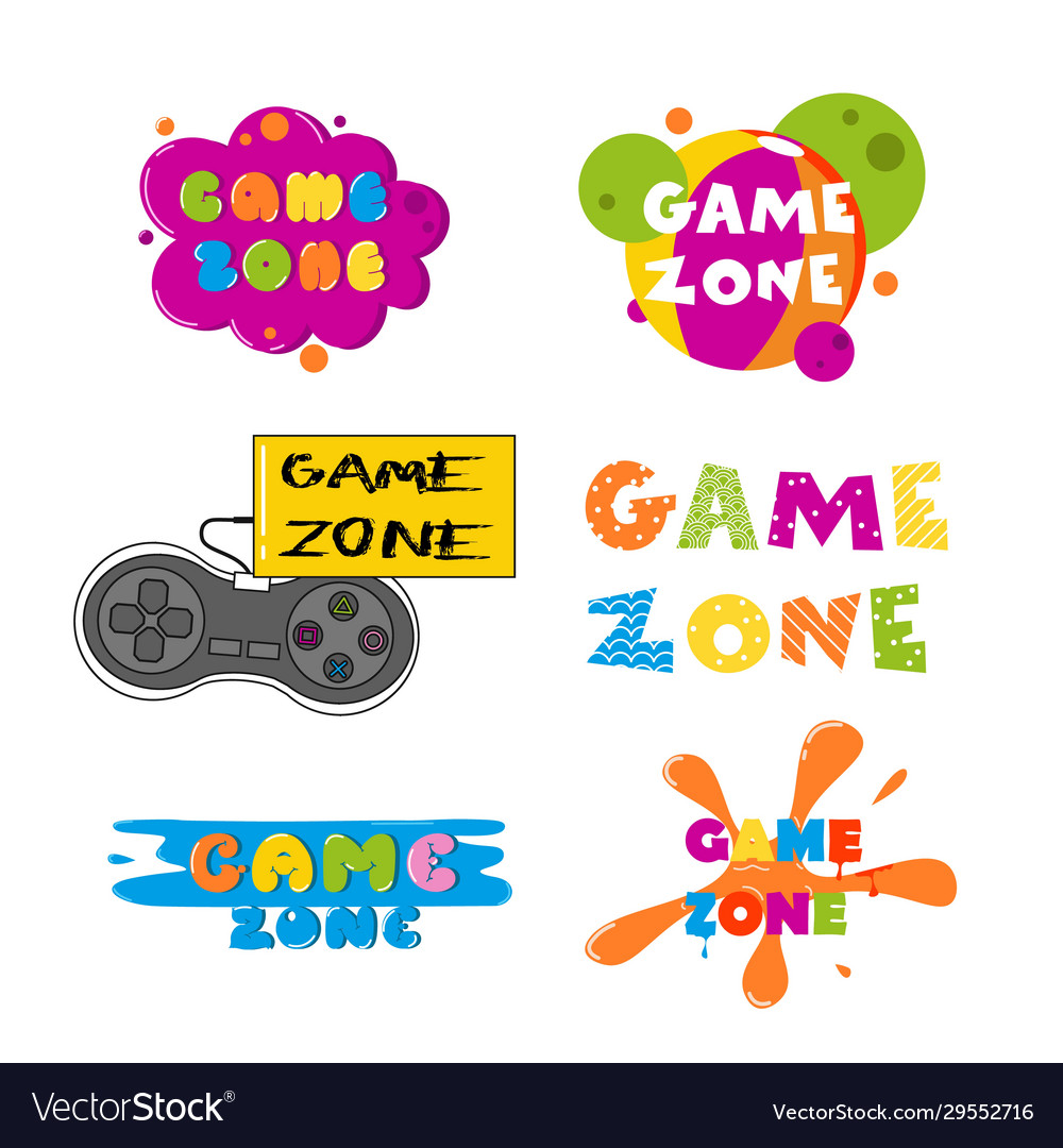 Game zone entertainment banner set Royalty Free Vector Image