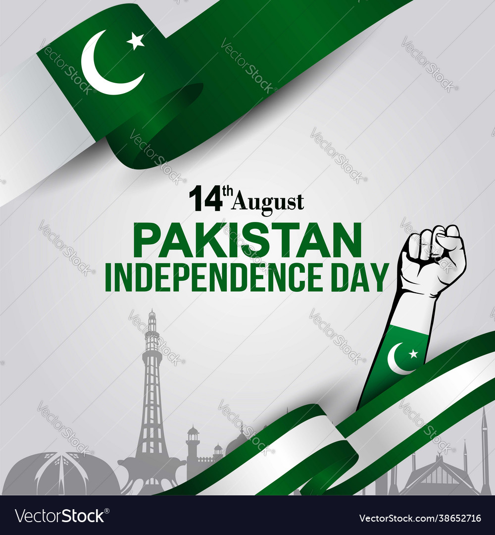 Happy independence day pakistan 15th august Vector Image