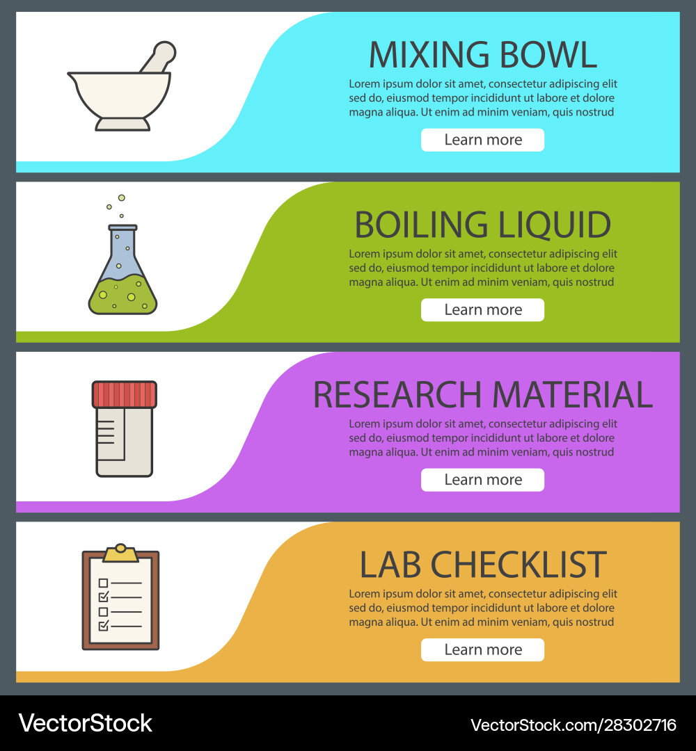 Laboratory Banner Templates Set Royalty Free Vector Image