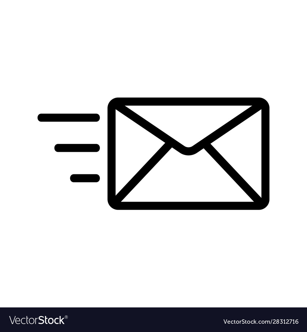 Mail icon isolated contour symbol Royalty Free Vector Image