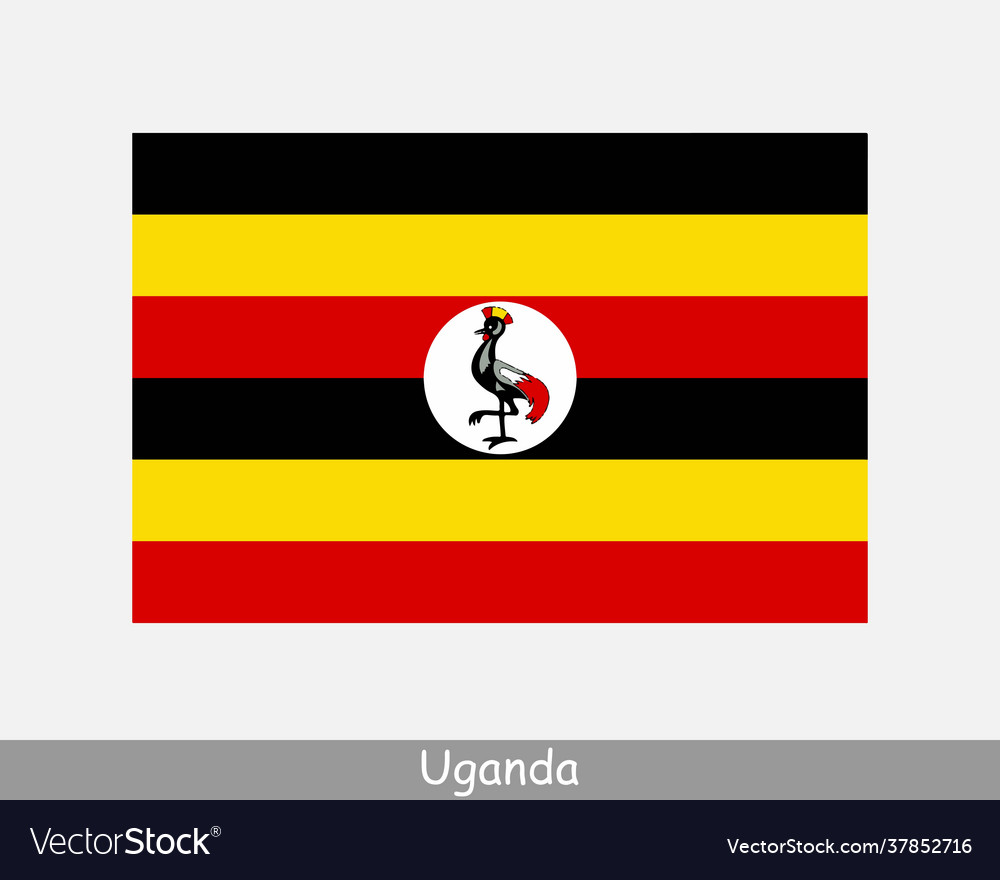 Uganda ugandan national country flag banner icon