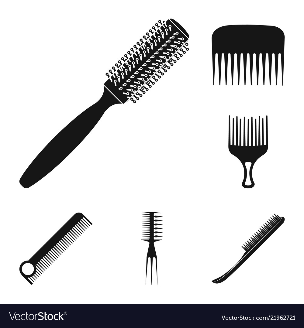 Brush and hair symbol set