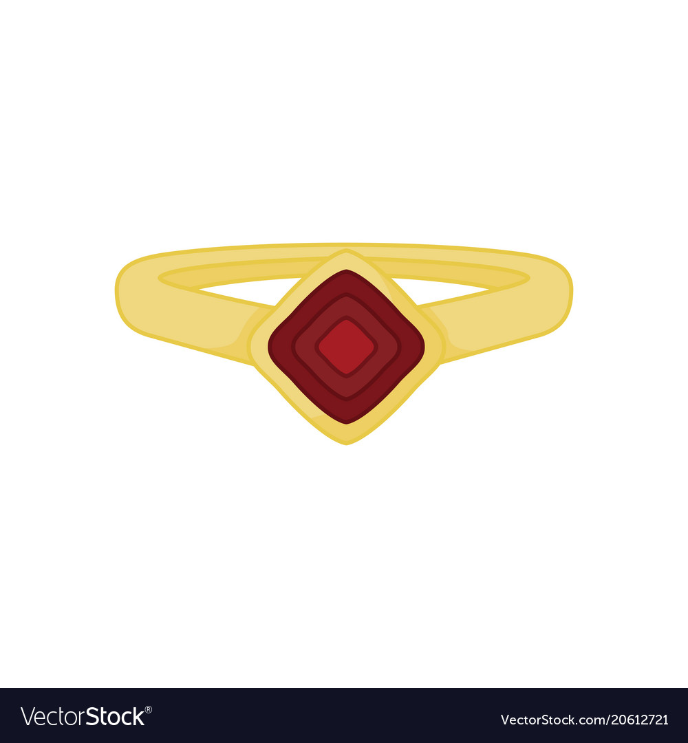 Golden ring with red ruby eye fashion style item