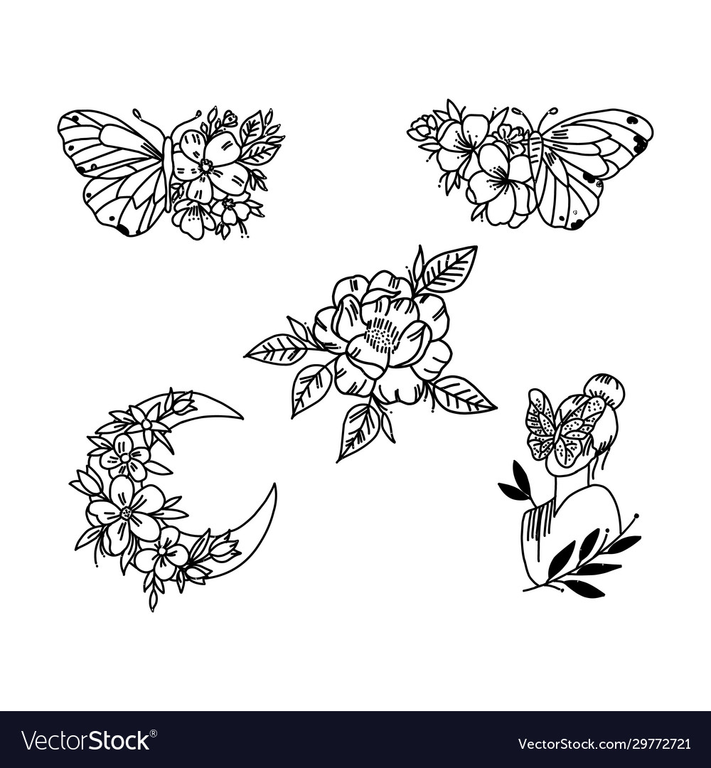 Graphical Flower Black Flower Contour Flower Vector Image Graphical Flower Black Flower Contour Flower Vector Image