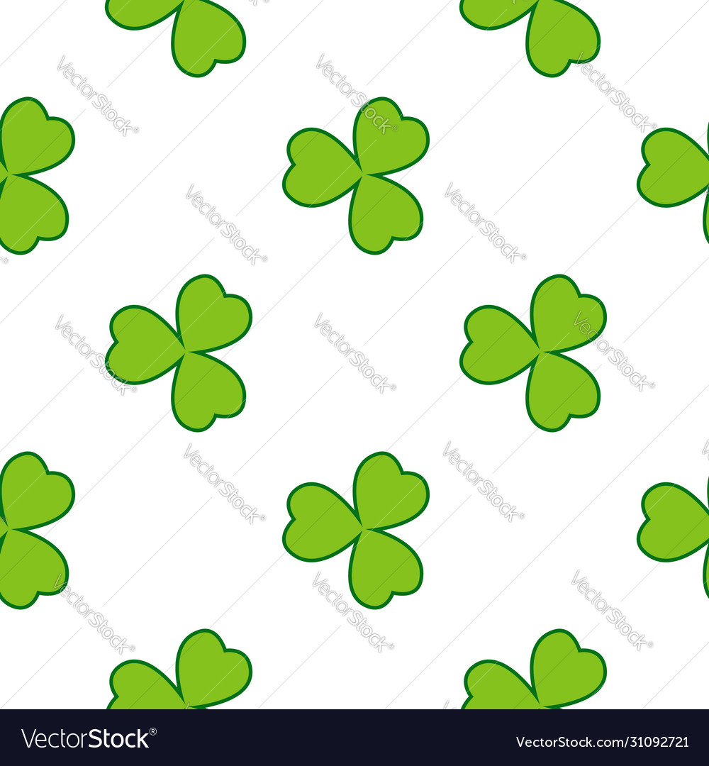 Green Clover Leaves Seamless Pattern Royalty Free Vector 6435