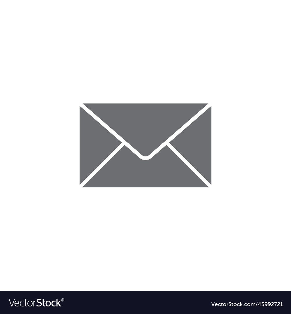 Grey email abstract solid icon