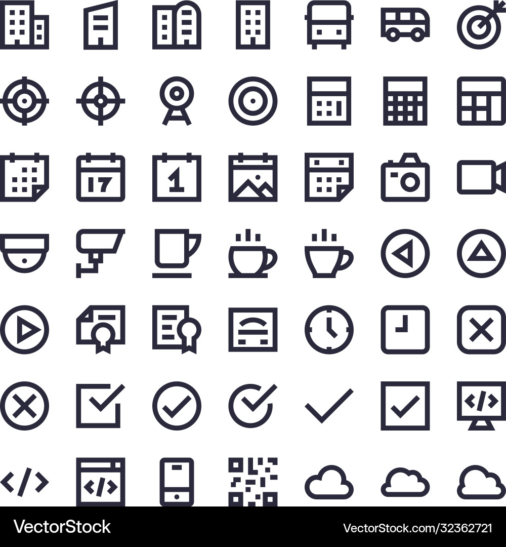 Line essential icons Royalty Free Vector Image