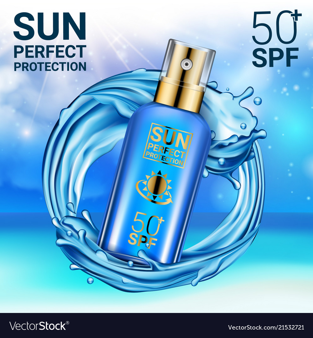 Sunscreen spray cream with watery slpashing liquid