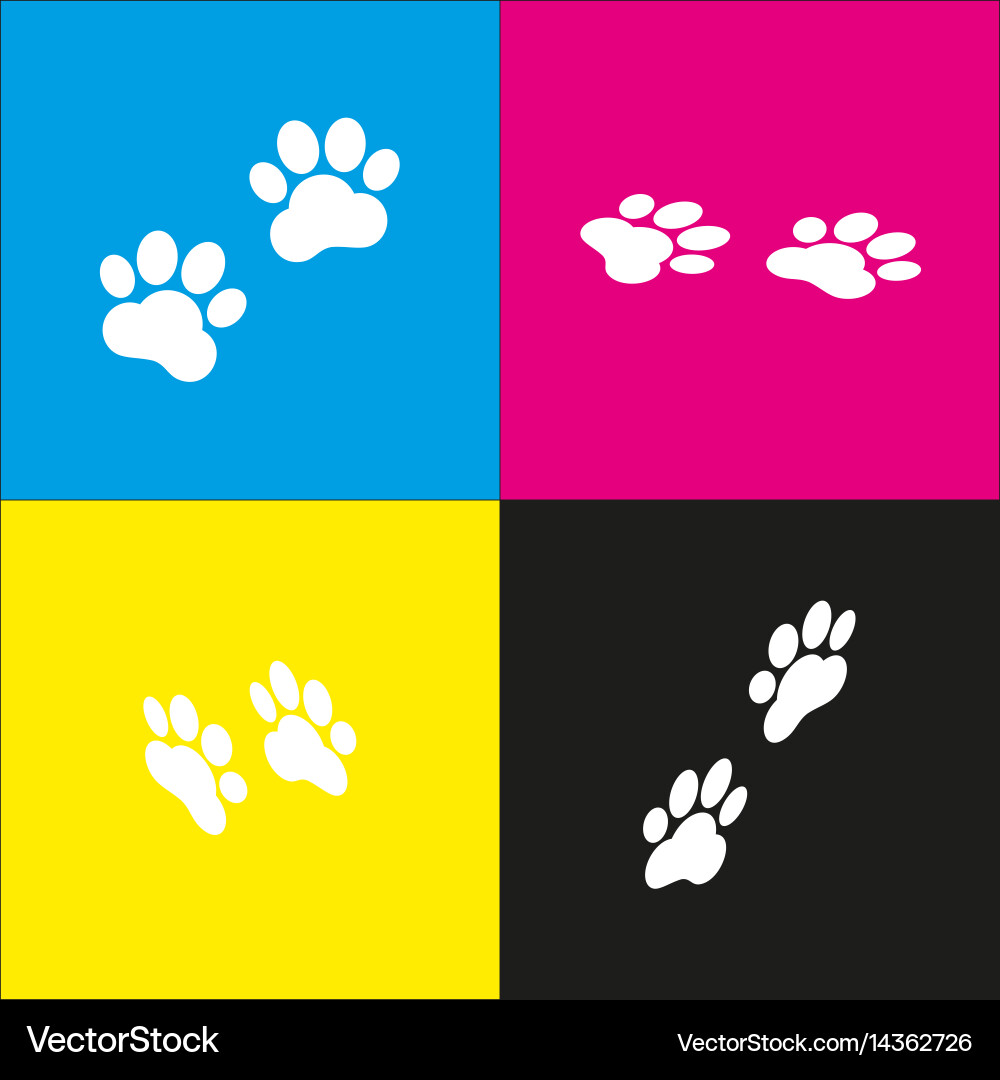 Animal tracks sign white icon Royalty Free Vector Image