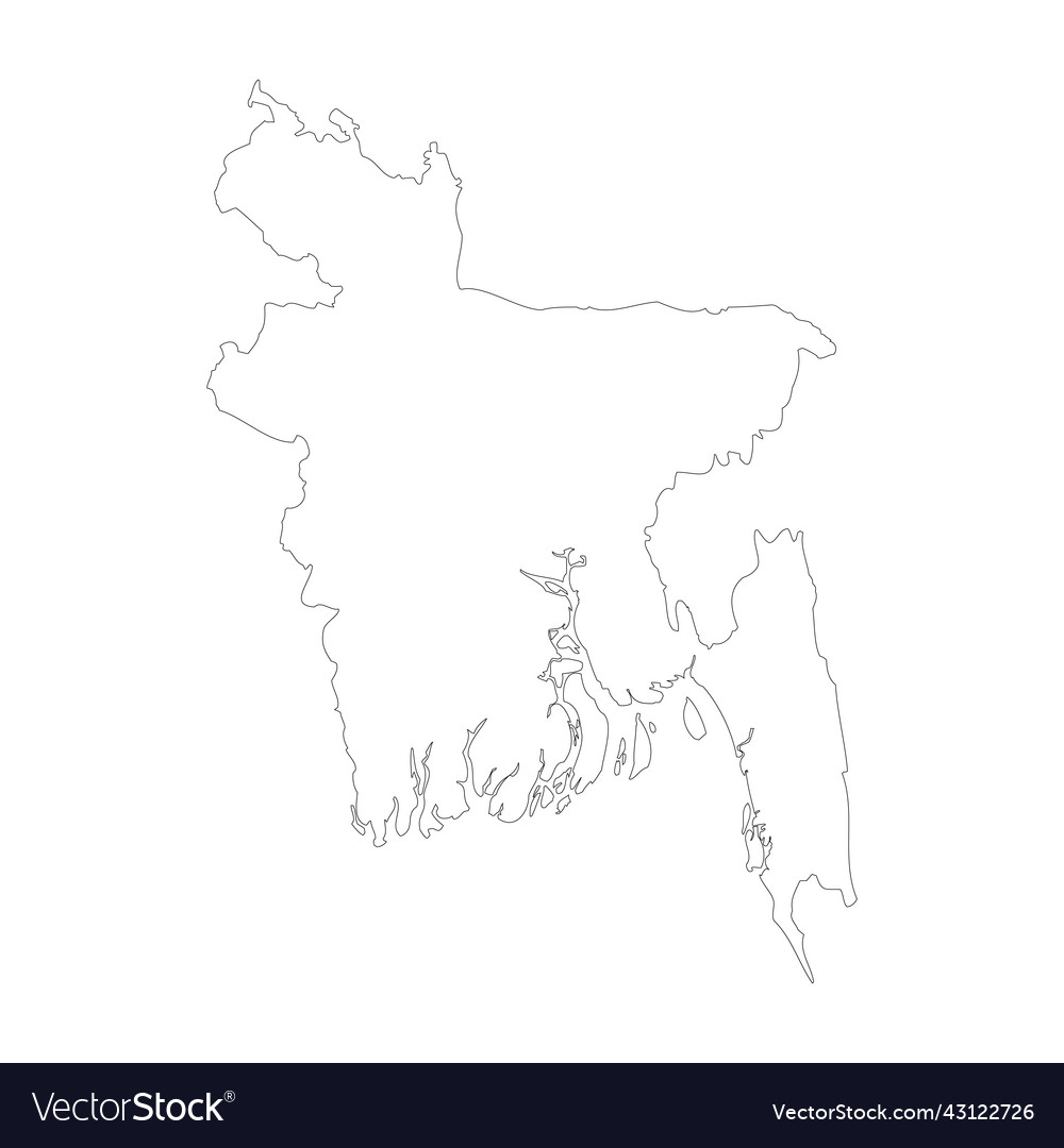 Bangladesh country map outline Royalty Free Vector Image