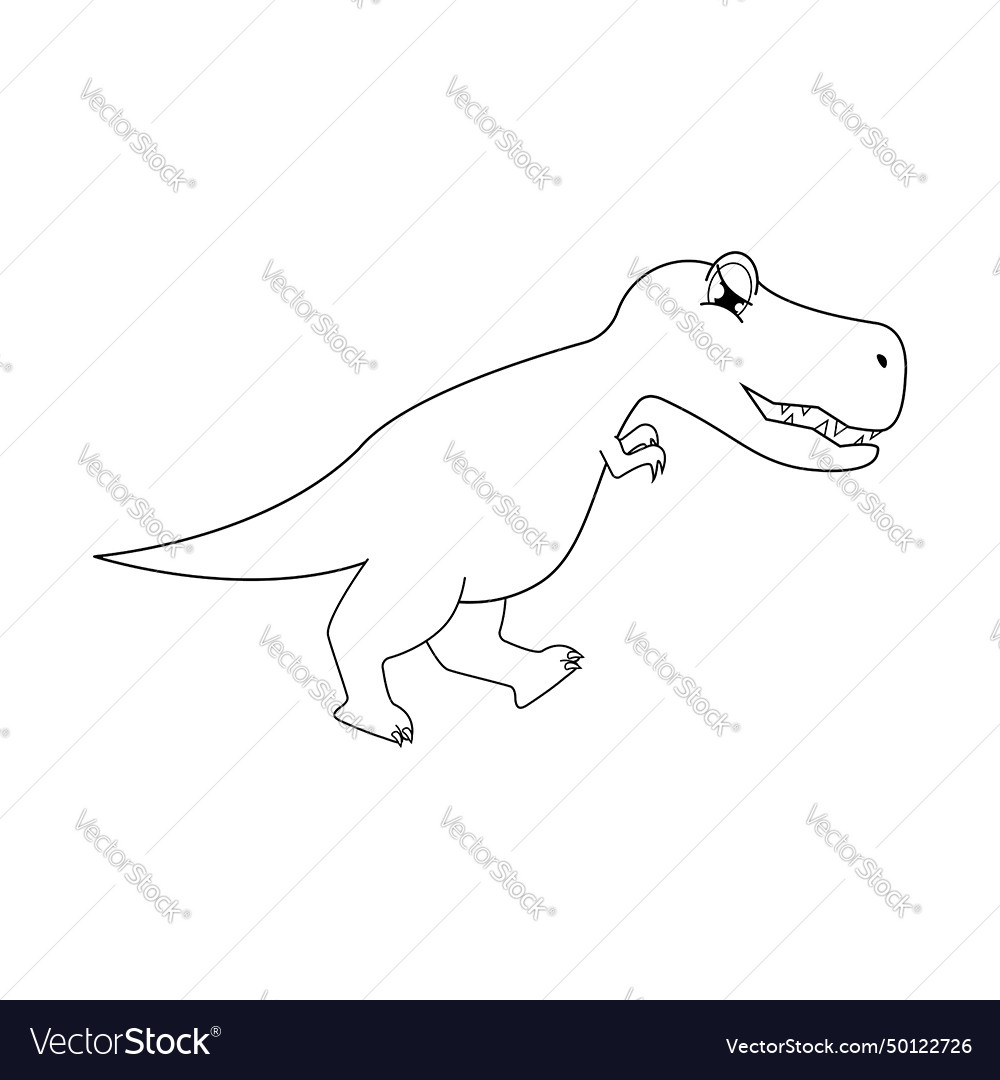 Cartoon tyrannosaurus rex black and white