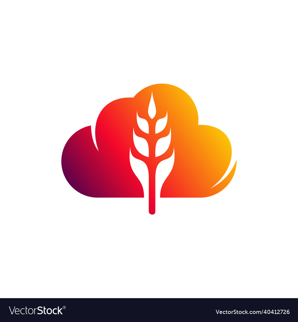 Cloud farm logo design template concept