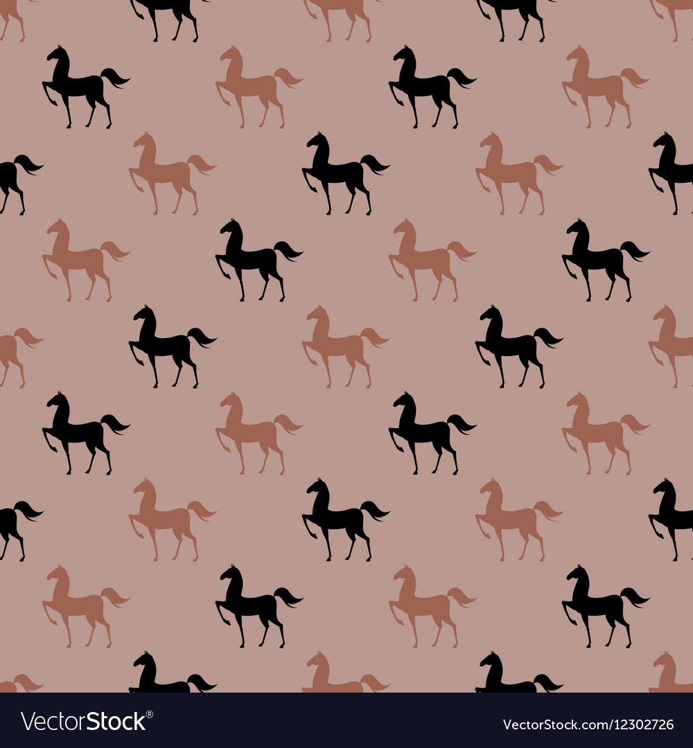 Colorful seamless pattern with horse