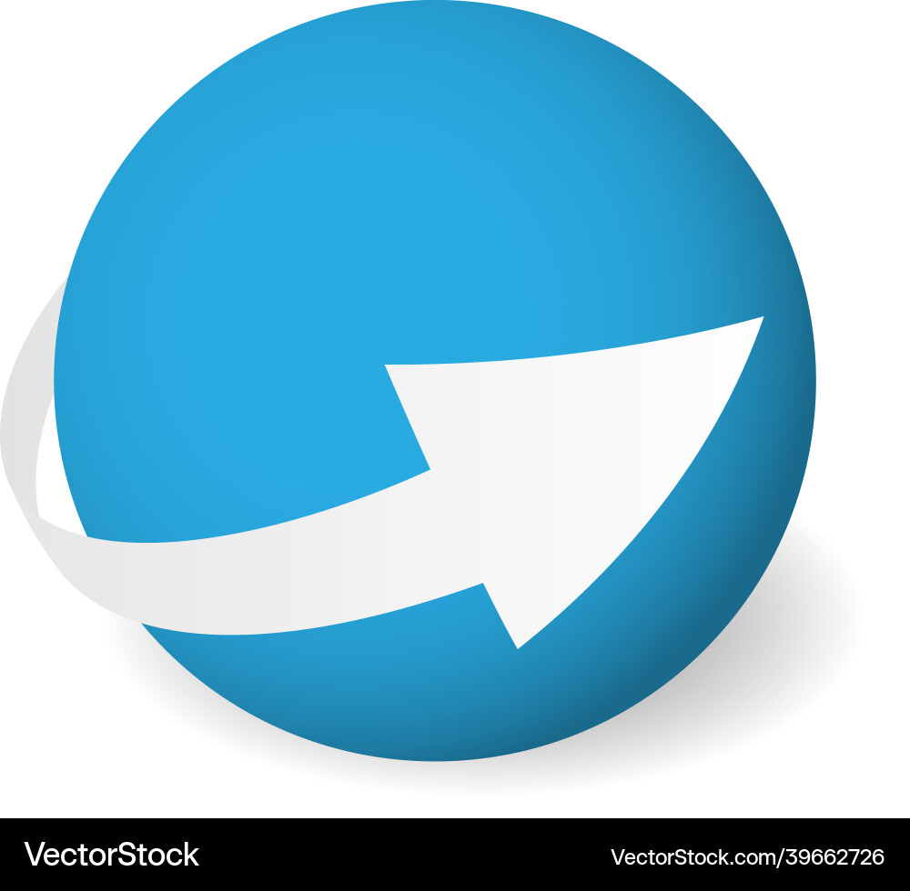 Loop circle arrow icon around sphere Royalty Free Vector