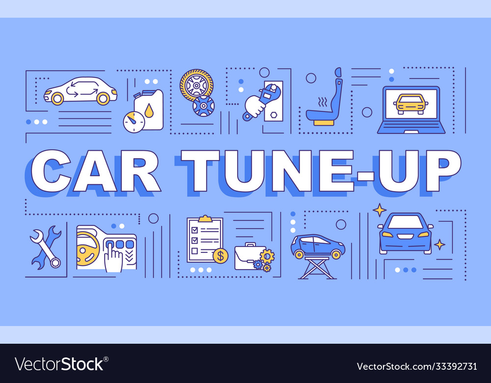 Car tune-up word concepts banner Royalty Free Vector Image