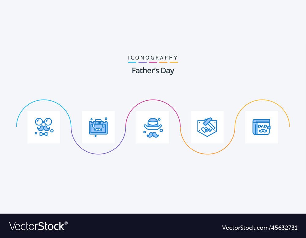 Fathers day blue 5 icon pack including wallet