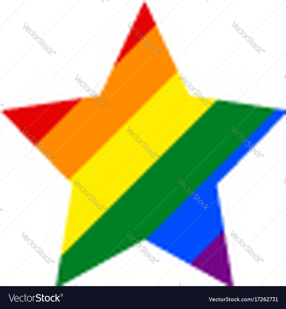 Rainbow pride flag lgbt movement in star shape