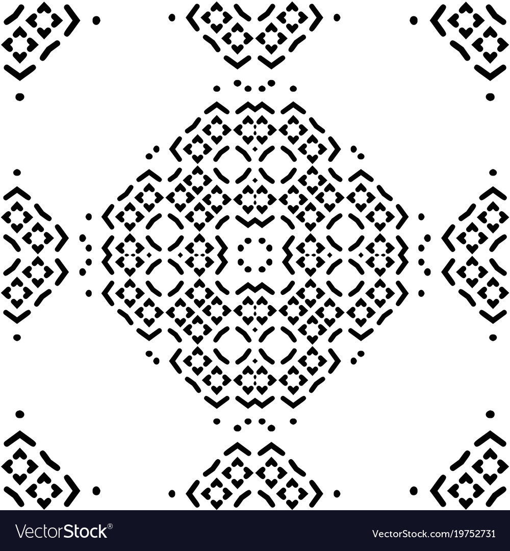 Seamless pattern with black and white mosaic