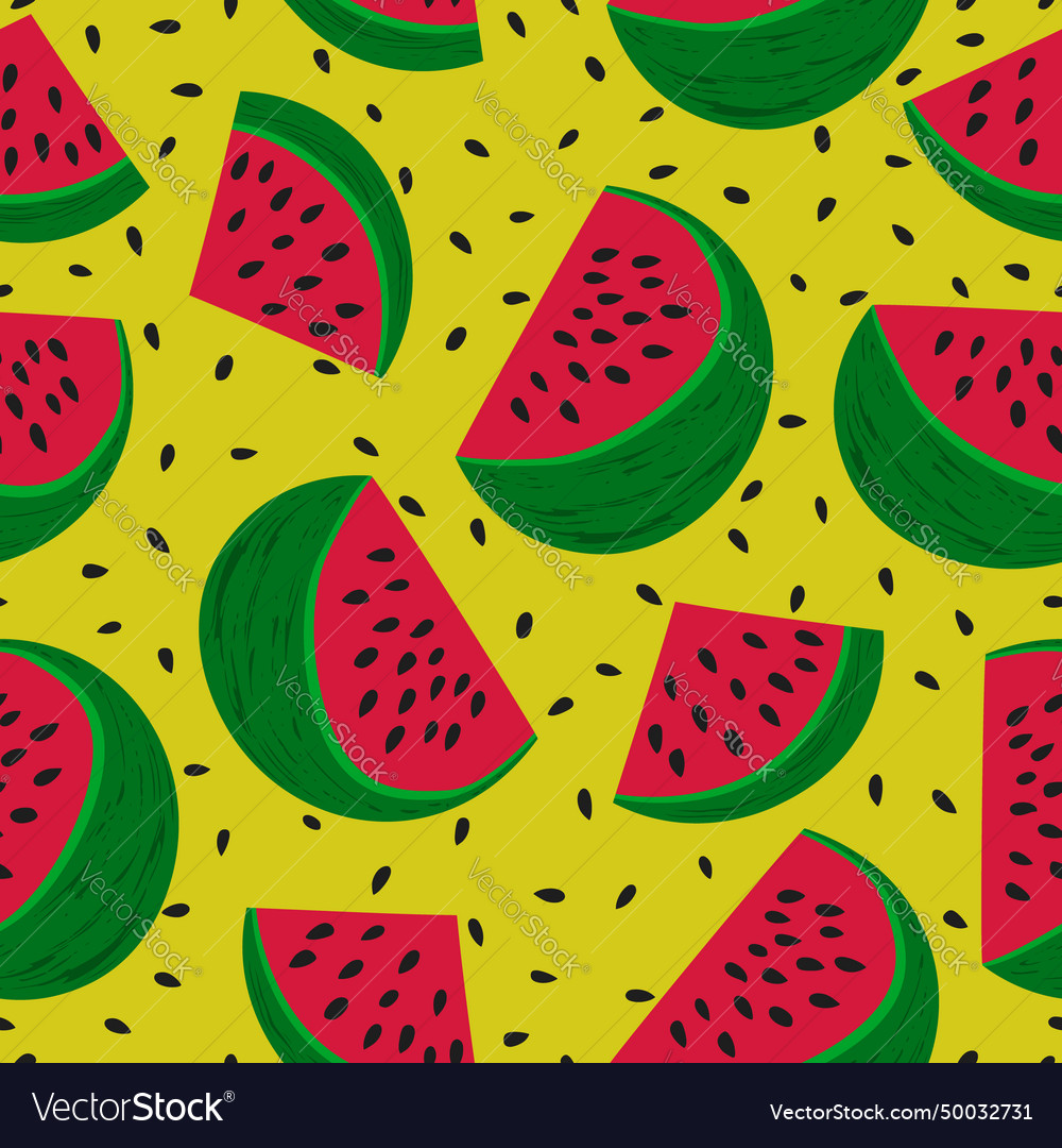 Seamless Watermelons Pattern Royalty Free Vector Image 4836