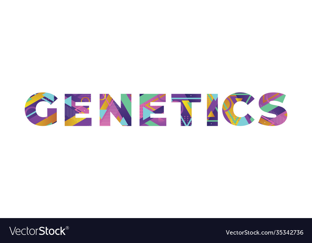 Genetics concept retro colorful word art Vector Image