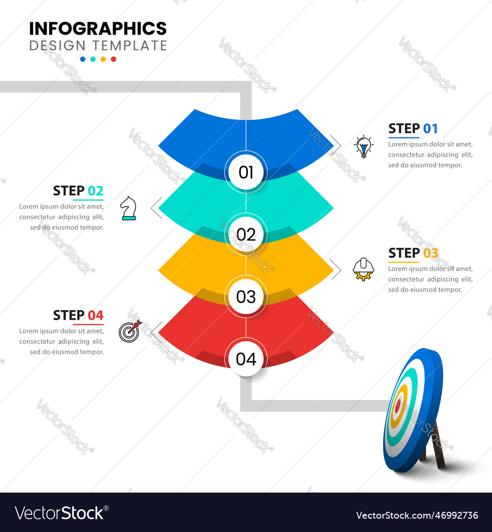 Infografische Vorlage vertikaler Trichter mit Zahlen