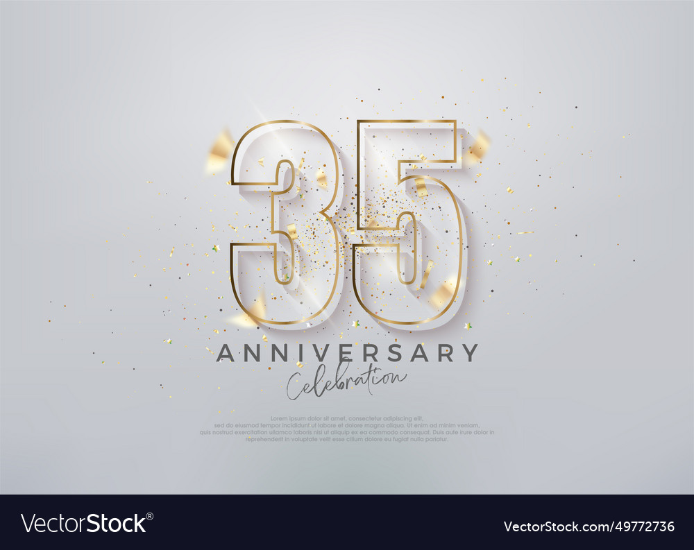 Modern number 35th with unique glass numerals Vector Image