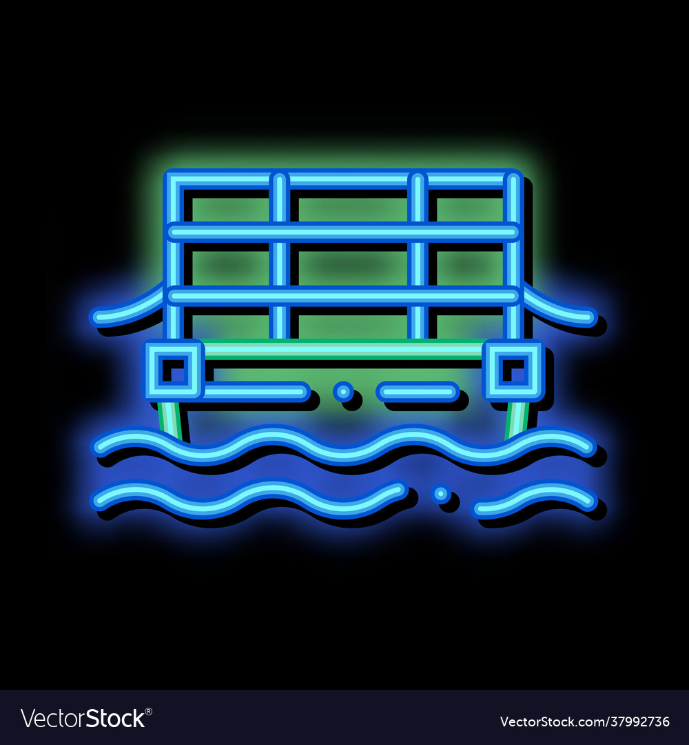 Public transport cable ferry neon glow icon