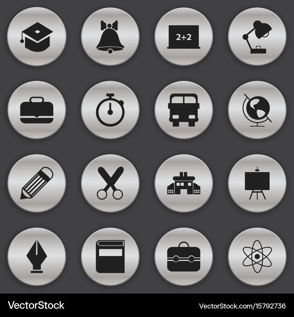 Set of 16 editable knowledge icons includes Vector Image
