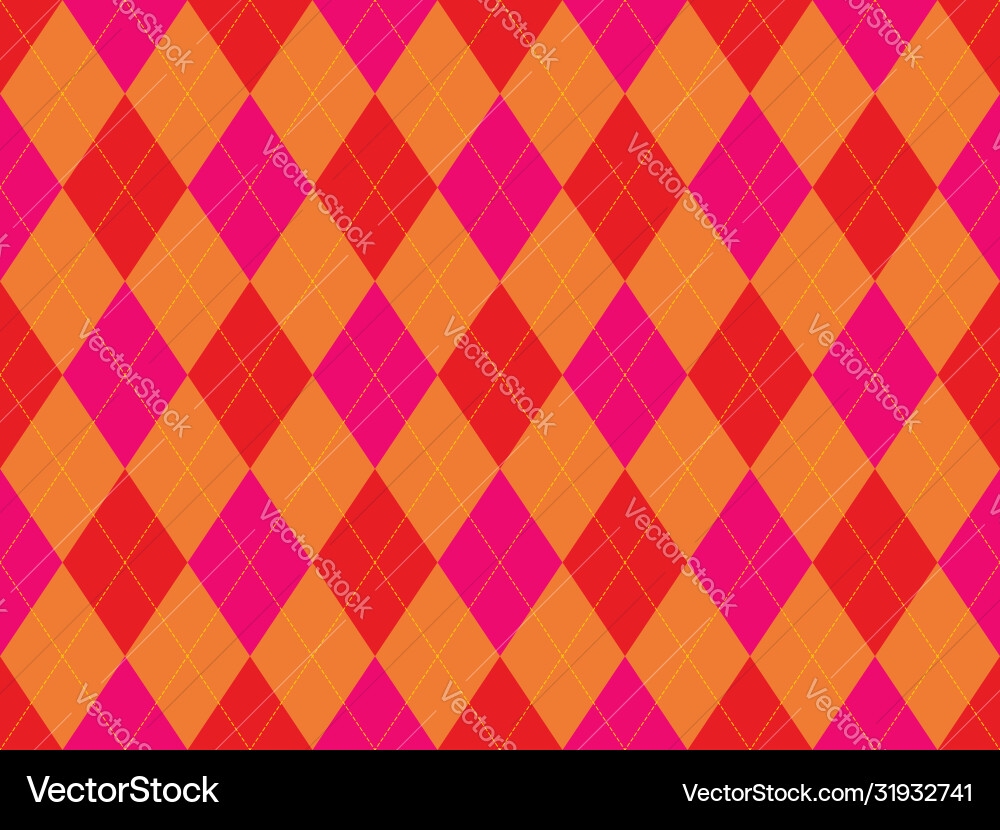 Argyle pattern seamless fabric texture background Vector Image