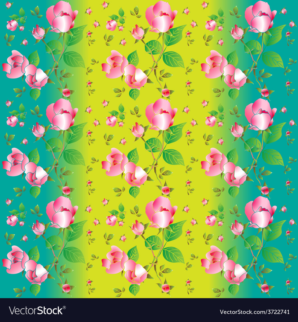 Bright color seamless pattern with beautiful roses