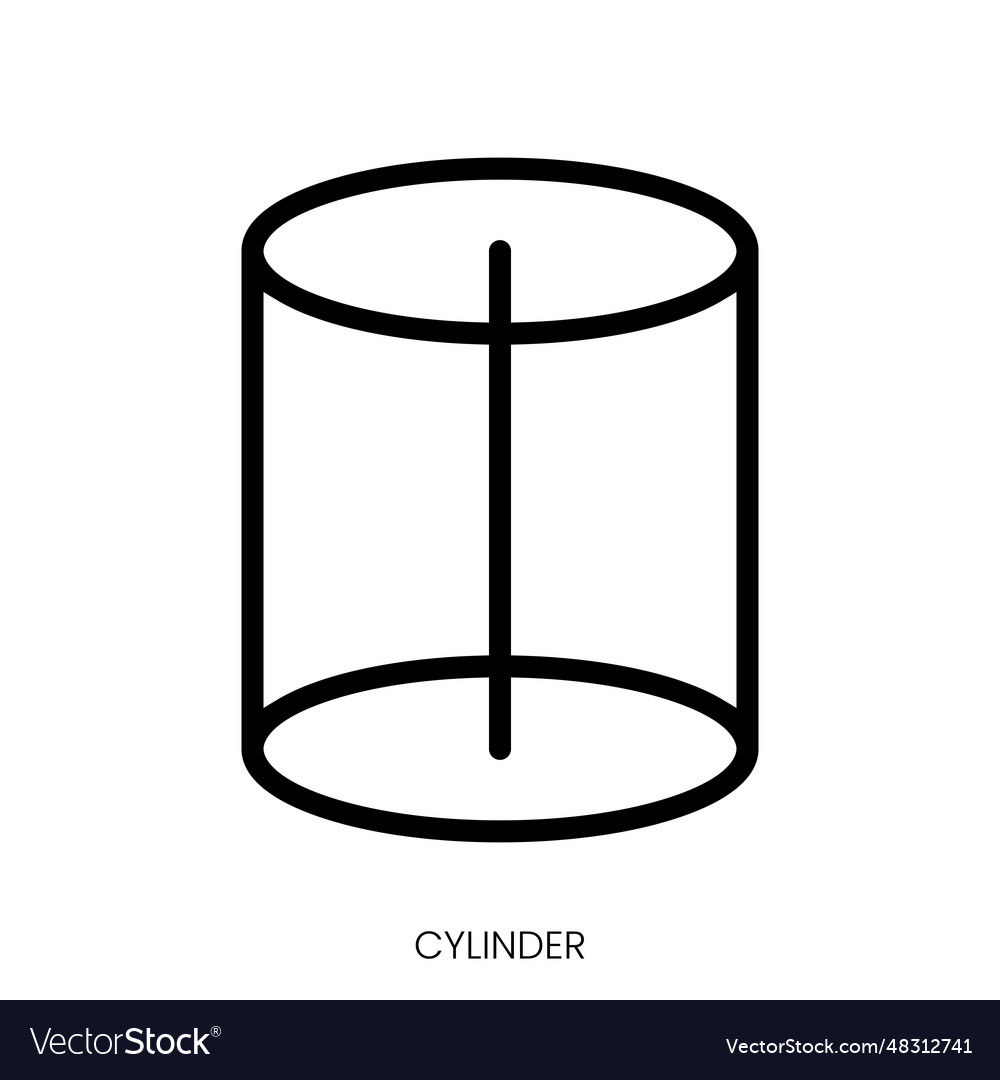 Cylinder icon line art style design isolated Vector Image