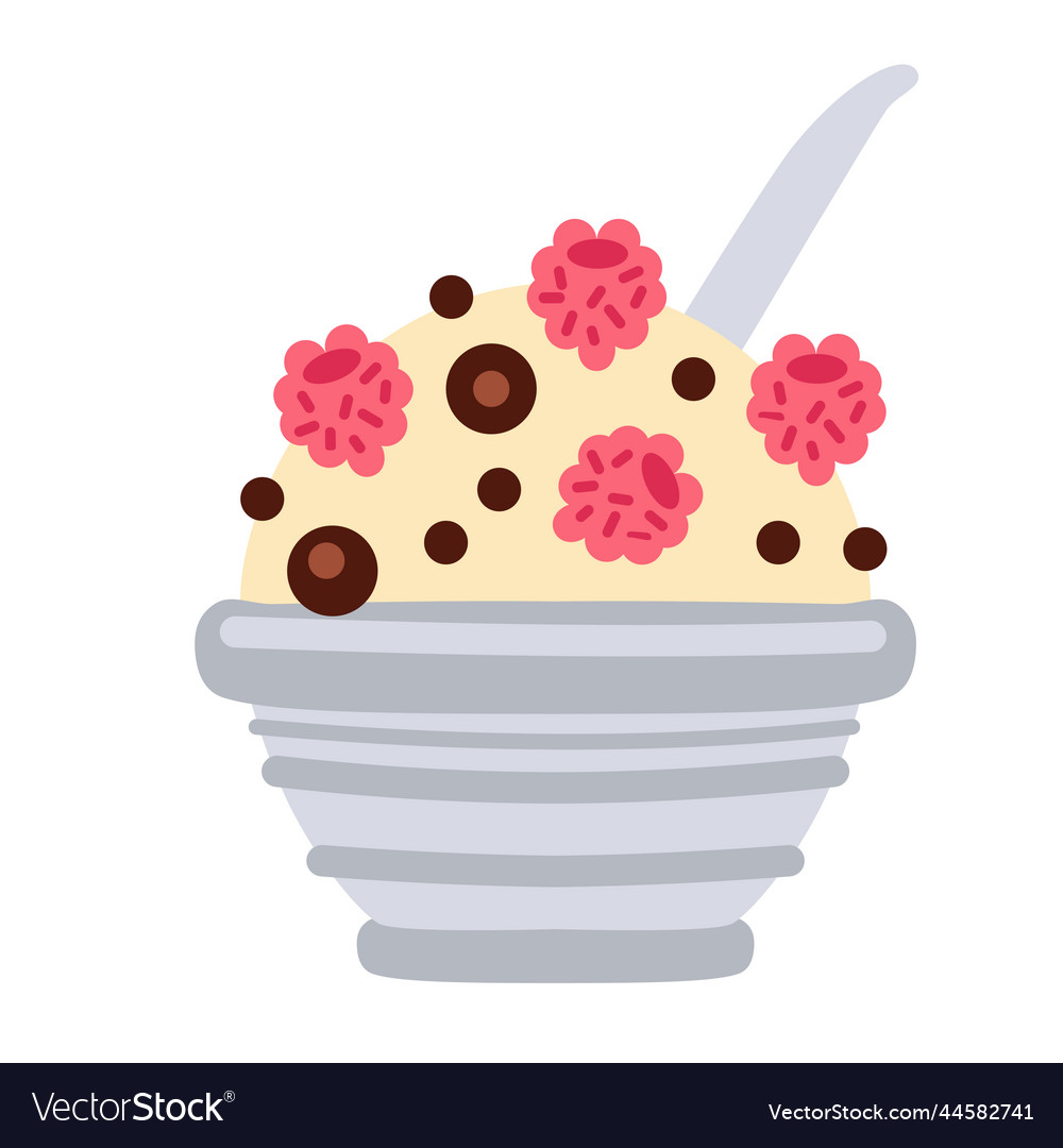 Ice Cream In Bright Cartoon Style Icecream Vector Image