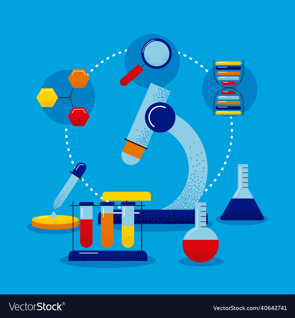 Microscope and dna icons Royalty Free Vector Image