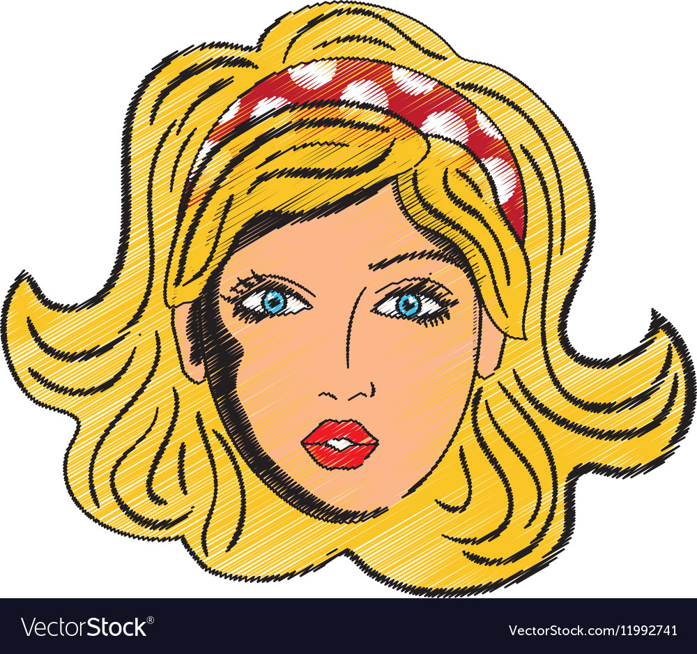 Woman comic face Royalty Free Vector Image - VectorStock