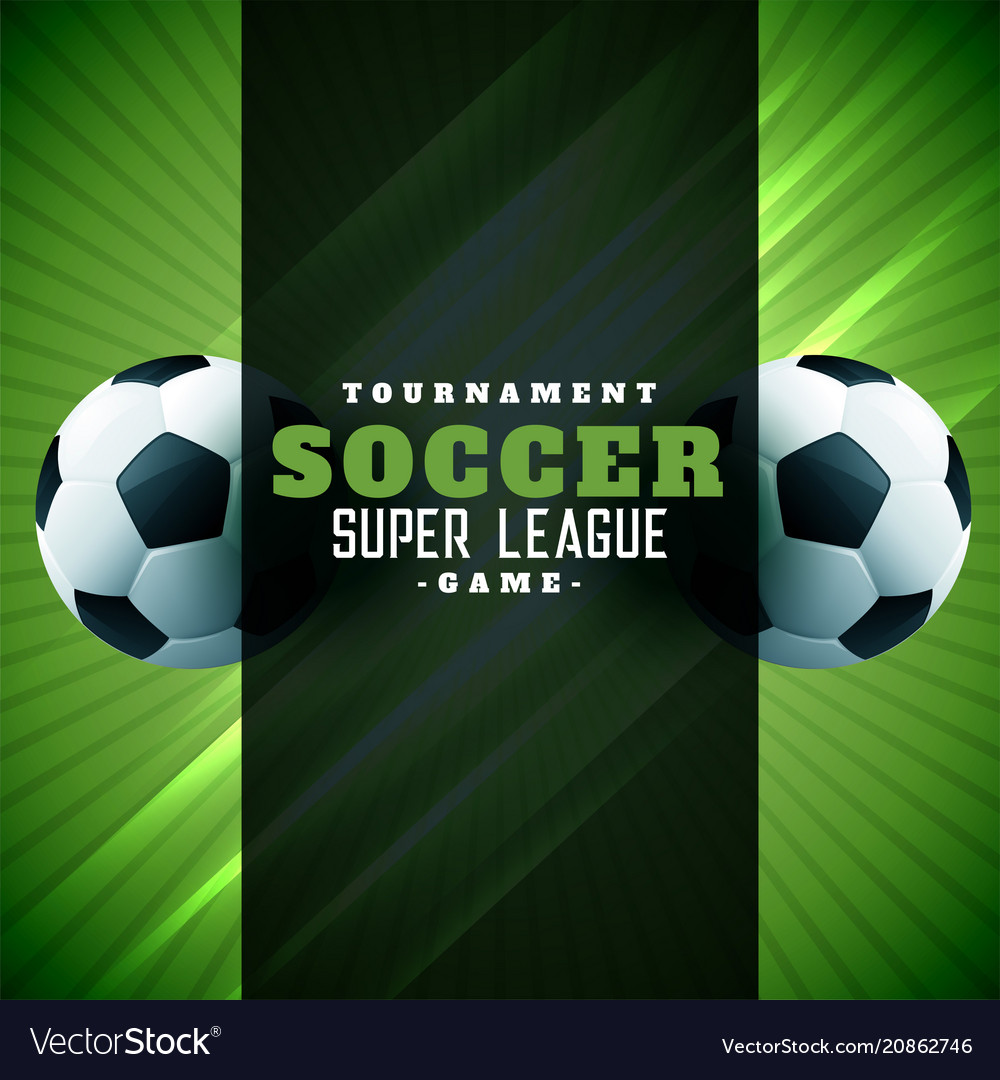 Football poster design green background Royalty Free Vector