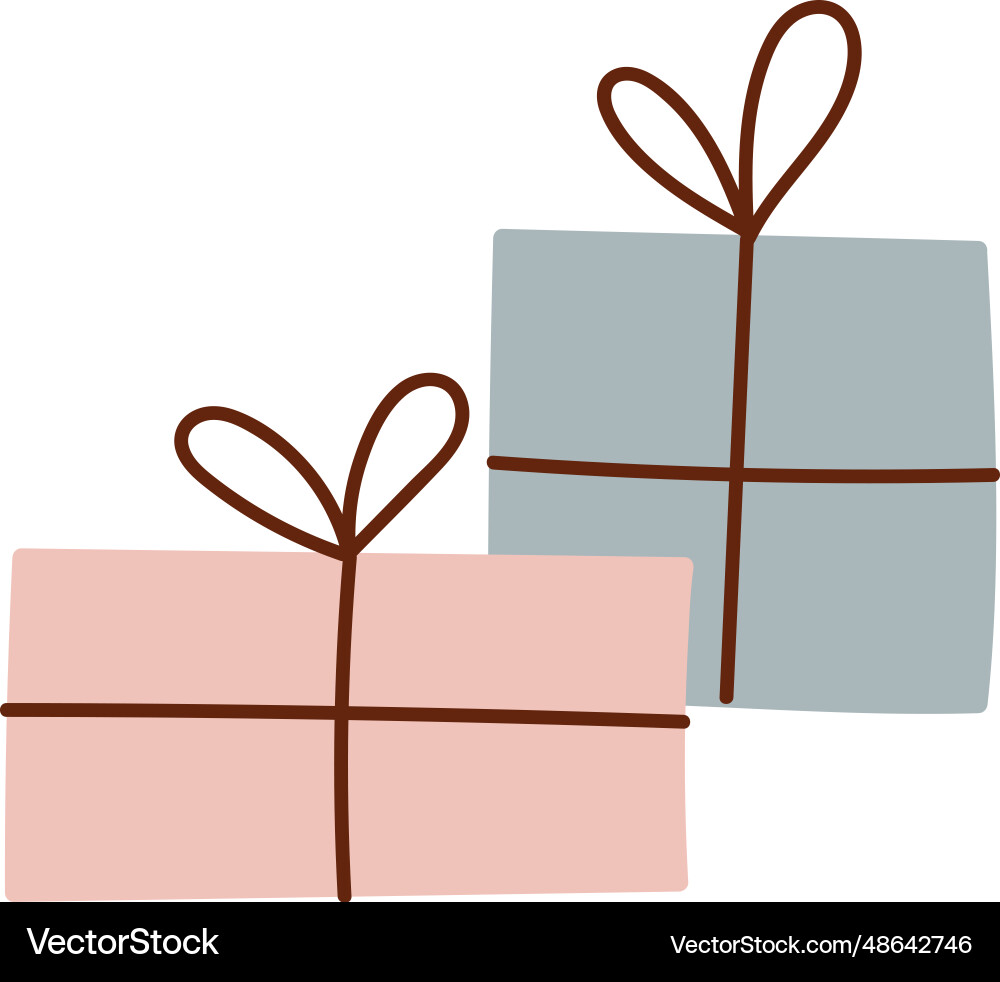 Gift boxes with bow Royalty Free Vector Image - VectorStock