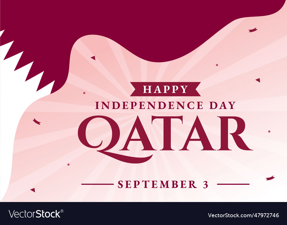 Happy qatar independence day on 3 september Vector Image