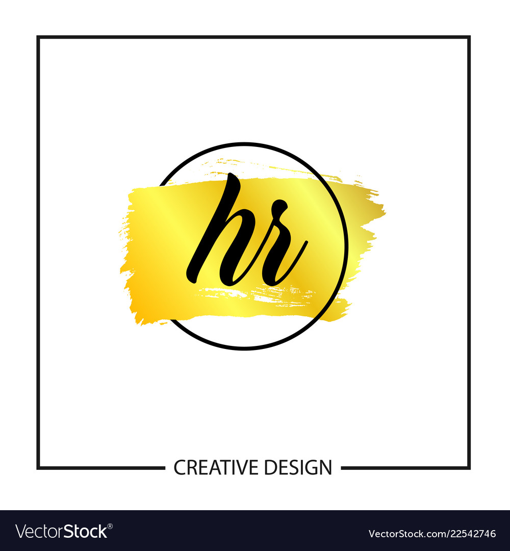 Initial letter hr logo template design