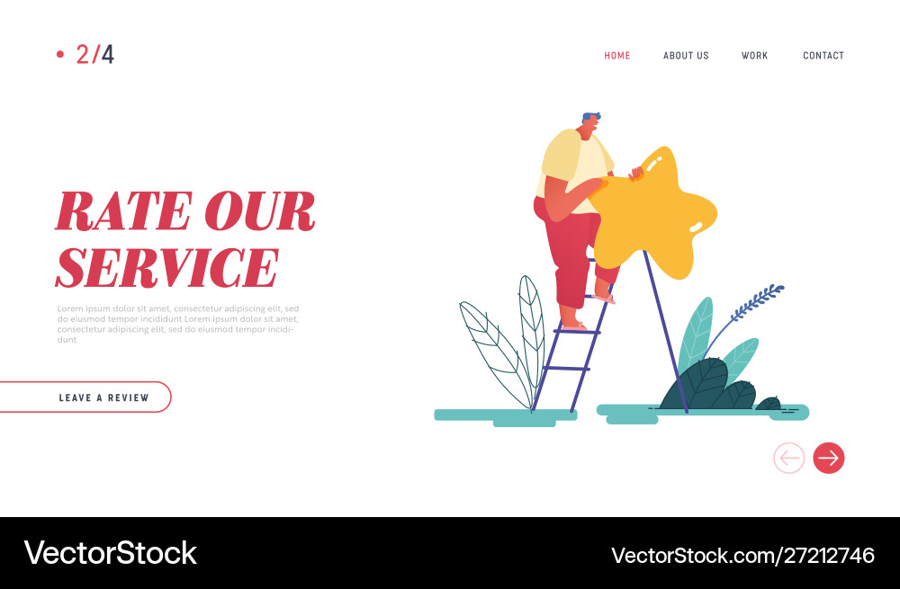 Landing Page Web Design Banner With Man Leaving Vector Image