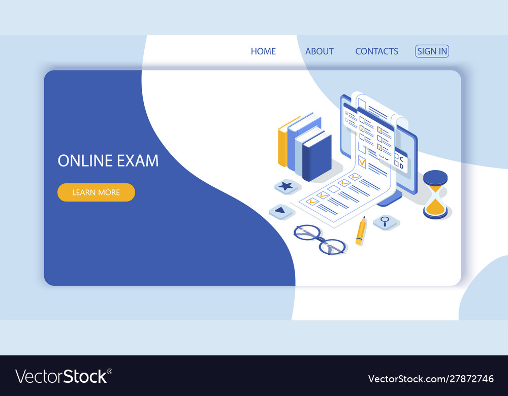 Landing page with design template Royalty Free Vector Image