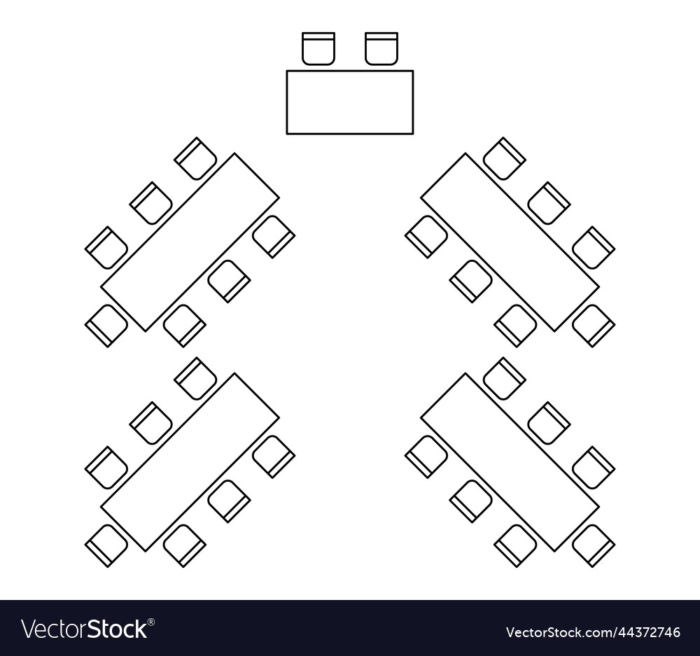 Plan For Arranging Seats And Tables In Interior Vector Image 9284