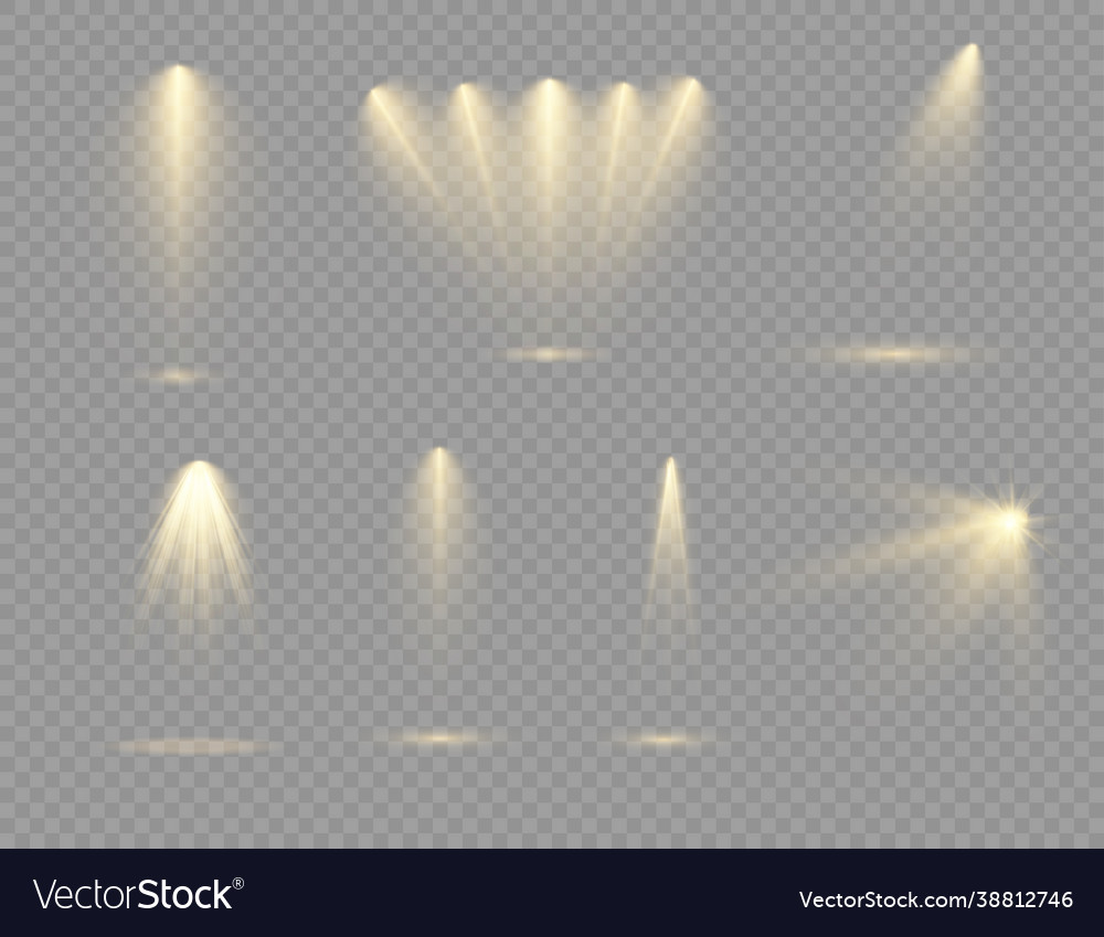 Yellow spotlight shines on stage Royalty Free Vector Image