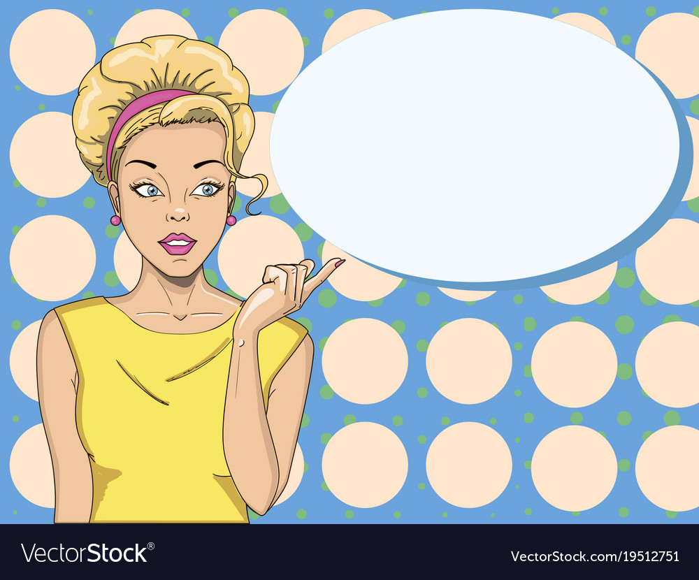 comic woman amazed women pop art girl beauty vector image