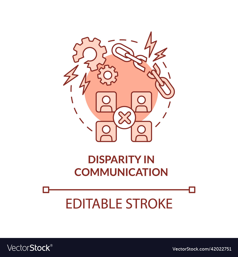 Disparity in communication terracotta concept icon