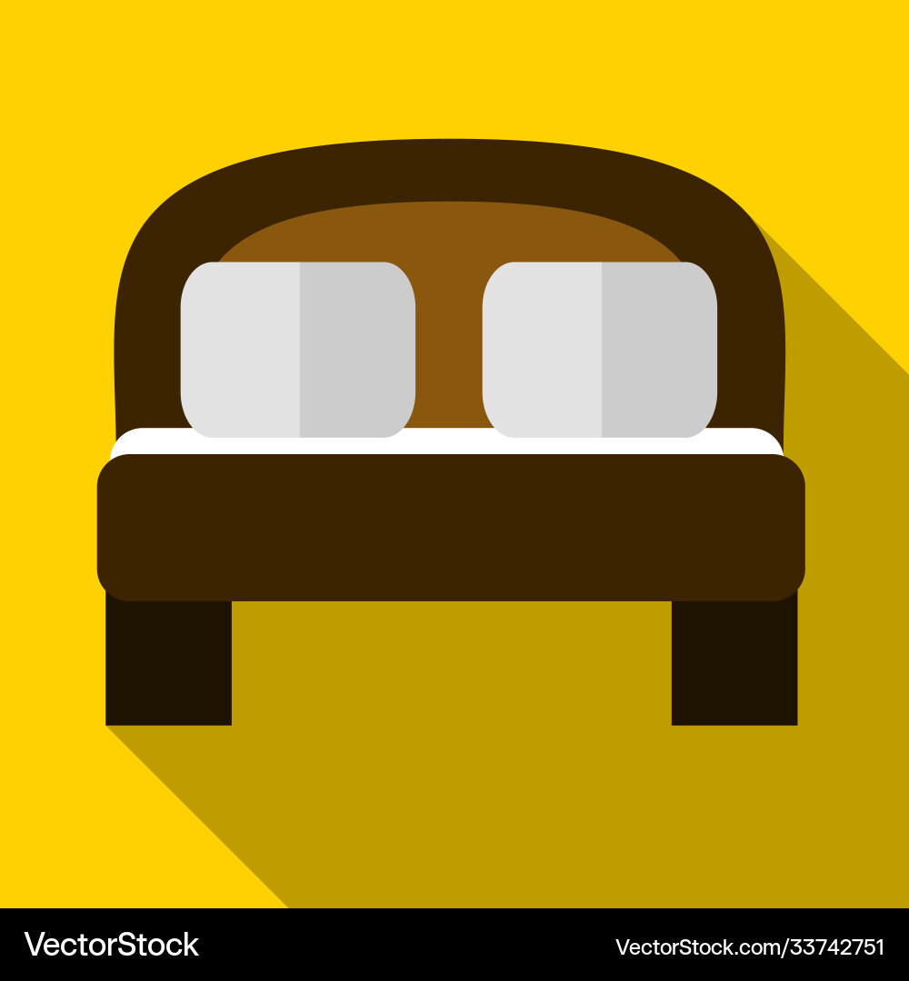 Double bed flat icon Royalty Free Vector Image