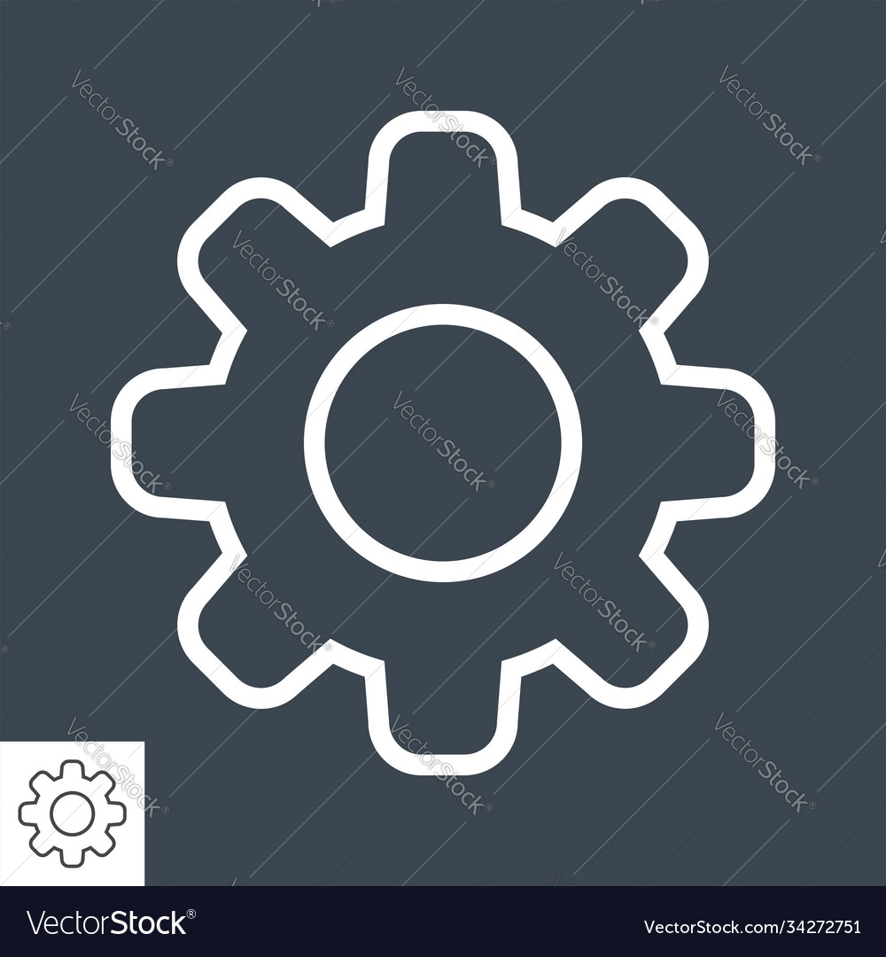 Gear thin line icon