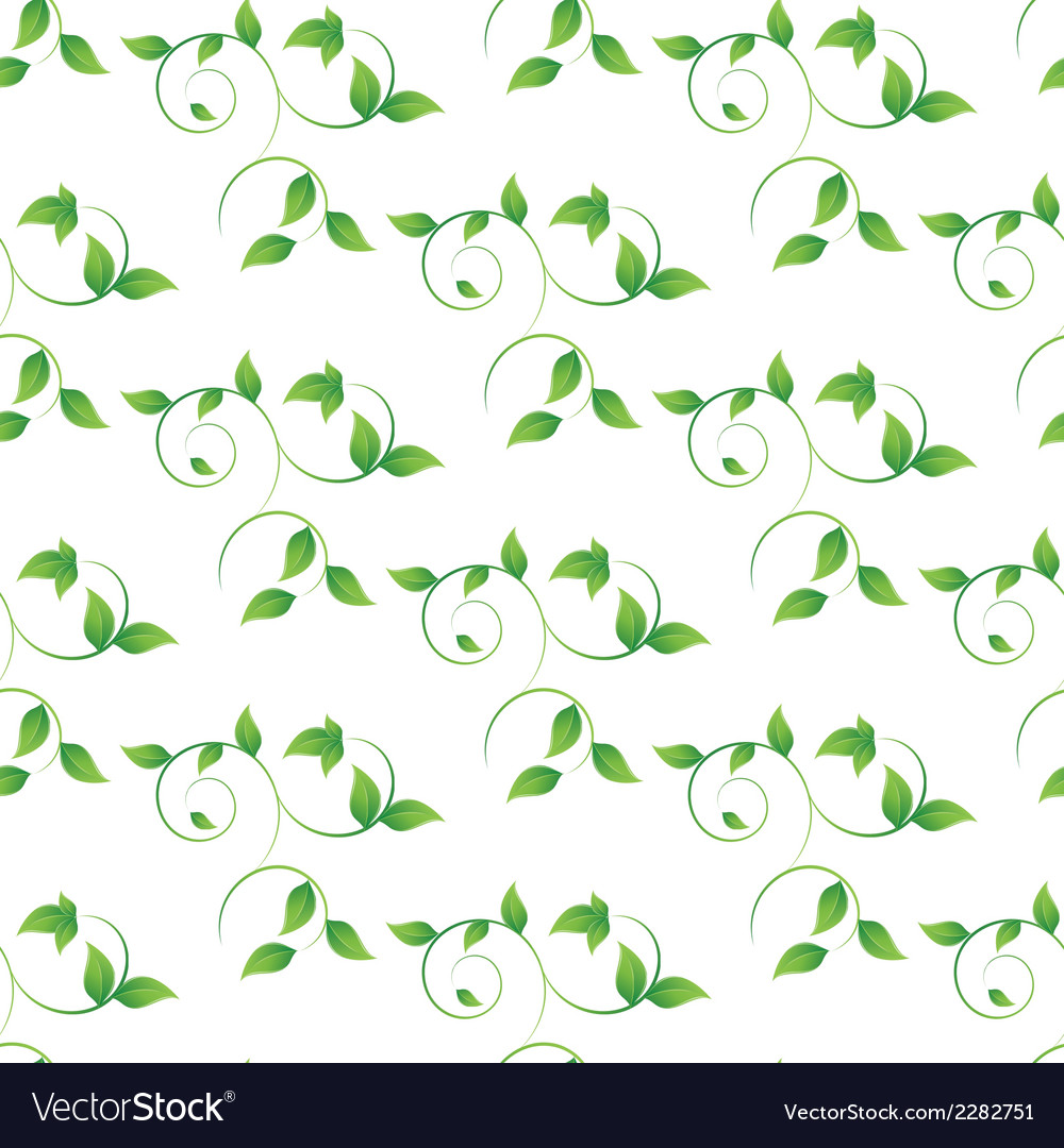 Green leaves seamless background Royalty Free Vector Image