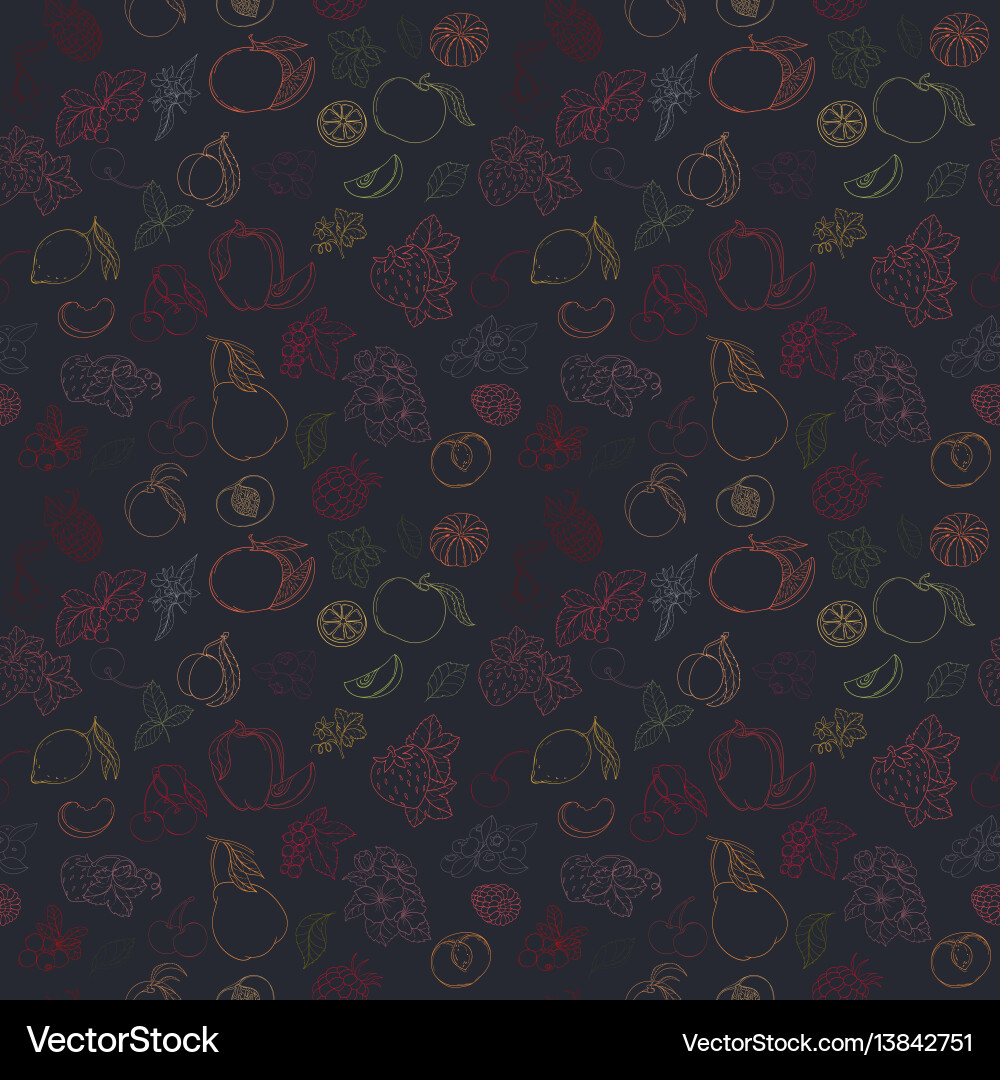 Seamless fruit pattern Royalty Free Vector Image