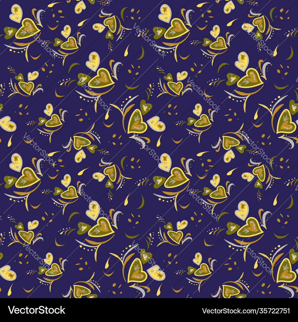 Seamless pattern hand drawn with different hearts Vector Image